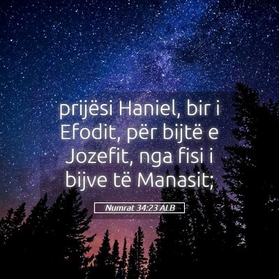 Picture 05 - Numrat 34:23 ALB - prijësi Haniel, bir i Efodit, për bijtë e - Bible Verse Picture