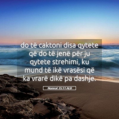 Picture 05 - Numrat 35:11 ALB - do të caktoni disa qytete që do të jenë për - Bible Verse Picture