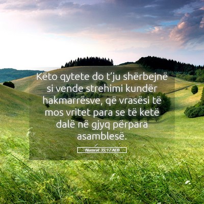 Picture 05 - Numrat 35:12 ALB - Këto qytete do t’ju shërbejnë si vende - Bible Verse Picture