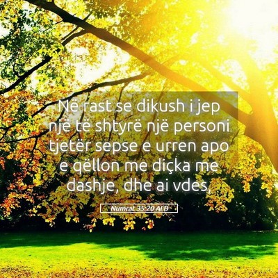 Picture 05 - Numrat 35:20 ALB - Në rast se dikush i jep një të shtyrë një - Bible Verse Picture
