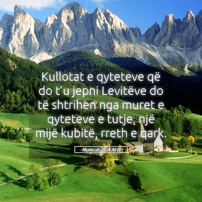 Picture 05 - Numrat 35:4 ALB - Kullotat e qyteteve që do t’u jepni Levitëve - Bible Verse Picture
