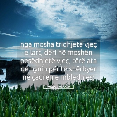 Picture 05 - Numrat 4:39 ALB - nga mosha tridhjetë vjeç e lart, deri në - Bible Verse Picture