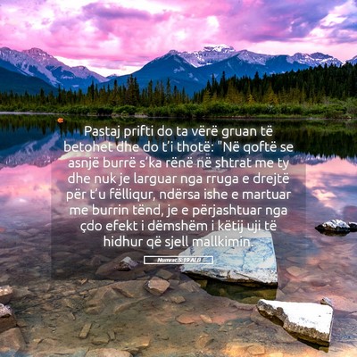 Picture 05 - Numrat 5:19 ALB - Pastaj prifti do ta vërë gruan të betohet dhe - Bible Verse Picture