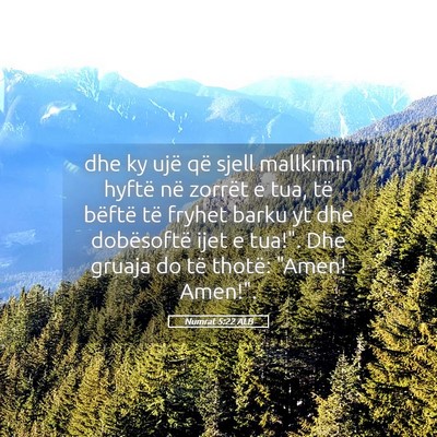 Picture 05 - Numrat 5:22 ALB - dhe ky ujë që sjell mallkimin hyftë në - Bible Verse Picture