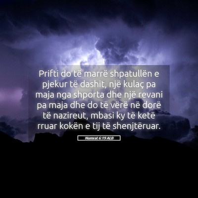 Picture 05 - Numrat 6:19 ALB - Prifti do të marrë shpatullën e pjekur të - Bible Verse Picture