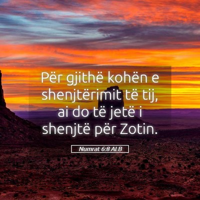 Picture 05 - Numrat 6:8 ALB - Për gjithë kohën e shenjtërimit të tij, ai - Bible Verse Picture