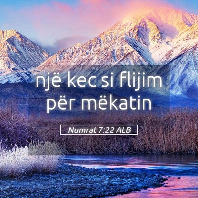 Picture 05 - Numrat 7:22 ALB - një kec si flijim për - Bible Verse Picture
