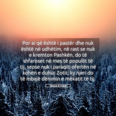 Picture 05 - Numrat 9:13 ALB - Por ai që është i pastër dhe nuk është në - Bible Verse Picture