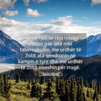 Picture 05 - Numrat 9:20 ALB - Por në rast se reja ndalej vetëm pak ditë mbi - Bible Verse Picture