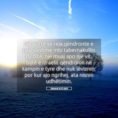 Picture 05 - Numrat 9:22 ALB - Në qoftë se reja qëndronte e palëvizshme mbi - Bible Verse Picture