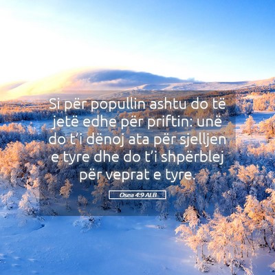 Picture 05 - Osea 4:9 ALB - Si për popullin ashtu do të jetë edhe për - Bible Verse Picture