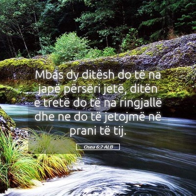 Picture 05 - Osea 6:2 ALB - Mbas dy ditësh do të na japë përsëri jetë, - Bible Verse Picture