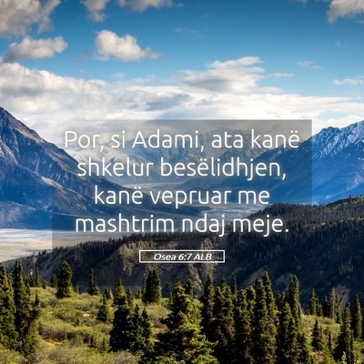Picture 05 - Osea 6:7 ALB - Por, si Adami, ata kanë shkelur besëlidhjen, - Bible Verse Picture