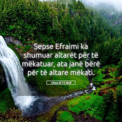 Picture 05 - Osea 8:11 ALB - Sepse Efraimi ka shumuar altarët për të - Bible Verse Picture