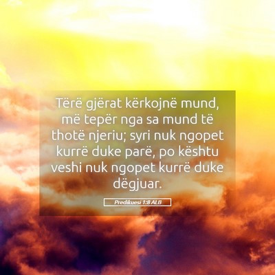 Picture 05 - Predikuesi 1:8 ALB - Tërë gjërat kërkojnë mund, më tepër nga sa - Bible Verse Picture