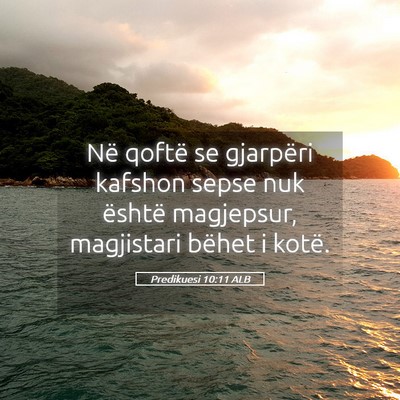 Picture 05 - Predikuesi 10:11 ALB - Në qoftë se gjarpëri kafshon sepse nuk është - Bible Verse Picture