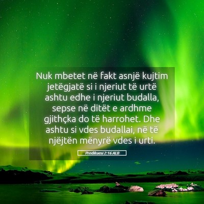 Picture 05 - Predikuesi 2:16 ALB - Nuk mbetet në fakt asnjë kujtim jetëgjatë si - Bible Verse Picture
