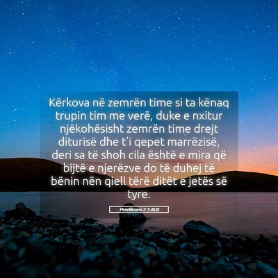 Picture 05 - Predikuesi 2:3 ALB - Kërkova në zemrën time si ta kënaq trupin tim - Bible Verse Picture