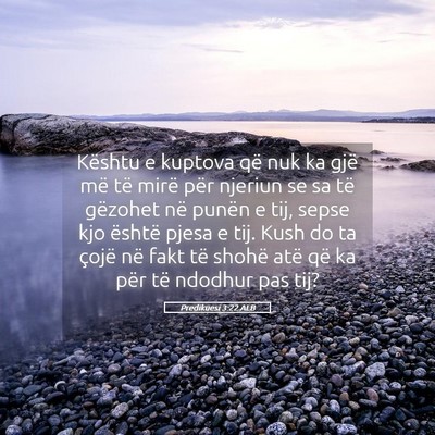 Picture 05 - Predikuesi 3:22 ALB - Kështu e kuptova që nuk ka gjë më të mirë - Bible Verse Picture