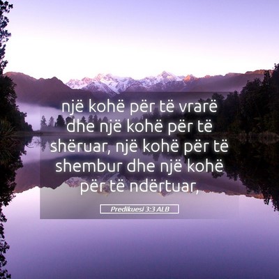 Picture 05 - Predikuesi 3:3 ALB - një kohë për të vrarë dhe një kohë për - Bible Verse Picture