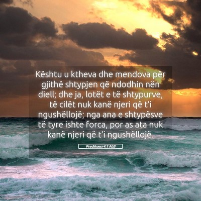 Picture 05 - Predikuesi 4:1 ALB - Kështu u ktheva dhe mendova për gjithë - Bible Verse Picture