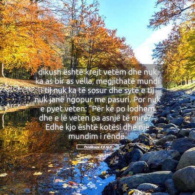 Picture 05 - Predikuesi 4:8 ALB - dikush është krejt vetëm dhe nuk ka as bir as - Bible Verse Picture
