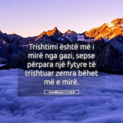 Picture 05 - Predikuesi 7:3 ALB - Trishtimi është më i mirë nga gazi, sepse - Bible Verse Picture