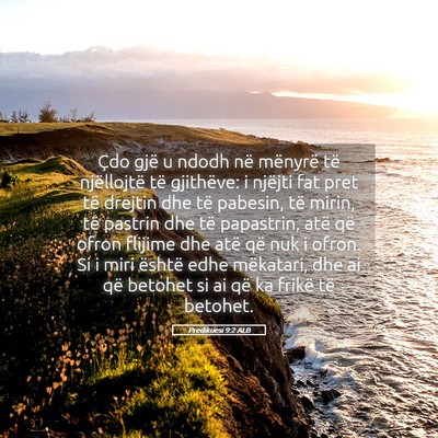 Picture 05 - Predikuesi 9:2 ALB - Çdo gjë u ndodh në mënyrë të njëllojtë - Bible Verse Picture