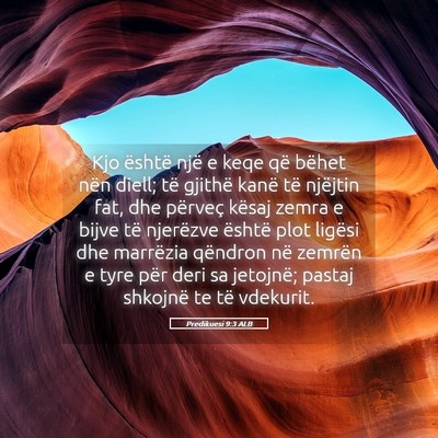Picture 05 - Predikuesi 9:3 ALB - Kjo është një e keqe që bëhet nën diell; - Bible Verse Picture