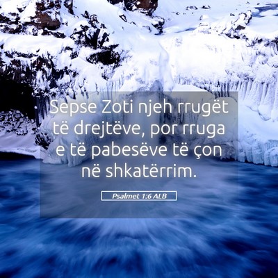 Picture 05 - Psalmet 1:6 ALB - Sepse Zoti njeh rrugët të drejtëve, por rruga - Bible Verse Picture