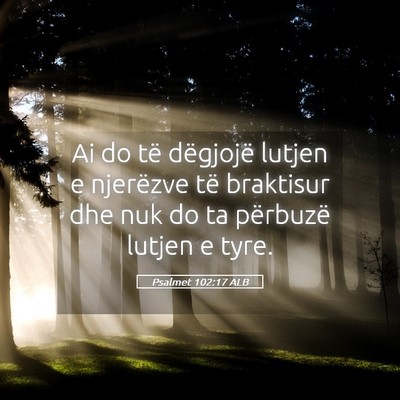 Picture 05 - Psalmet 102:17 ALB - Ai do të dëgjojë lutjen e njerëzve të - Bible Verse Picture