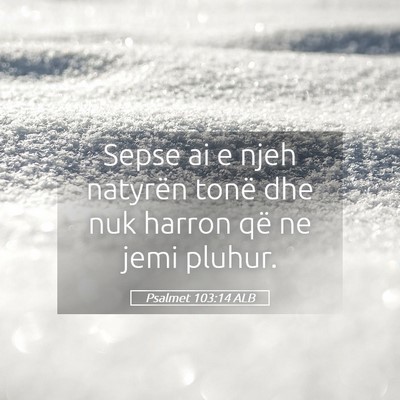 Picture 05 - Psalmet 103:14 ALB - Sepse ai e njeh natyrën tonë dhe nuk harron që - Bible Verse Picture
