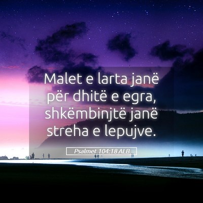 Picture 05 - Psalmet 104:18 ALB - Malet e larta janë për dhitë e egra, - Bible Verse Picture