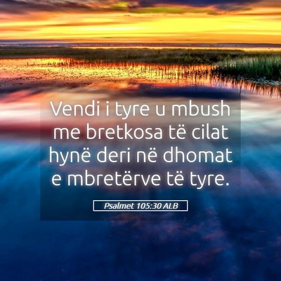 Picture 05 - Psalmet 105:30 ALB - Vendi i tyre u mbush me bretkosa të cilat hynë - Bible Verse Picture