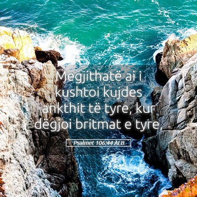 Picture 05 - Psalmet 106:44 ALB - Megjithatë ai i kushtoi kujdes ankthit të tyre, - Bible Verse Picture