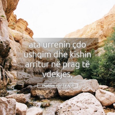 Picture 05 - Psalmet 107:18 ALB - ata urrenin çdo ushqim dhe kishin arritur në - Bible Verse Picture