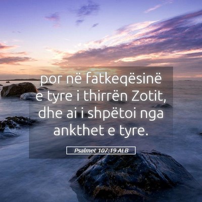 Picture 05 - Psalmet 107:19 ALB - por në fatkeqësinë e tyre i thirrën Zotit, - Bible Verse Picture