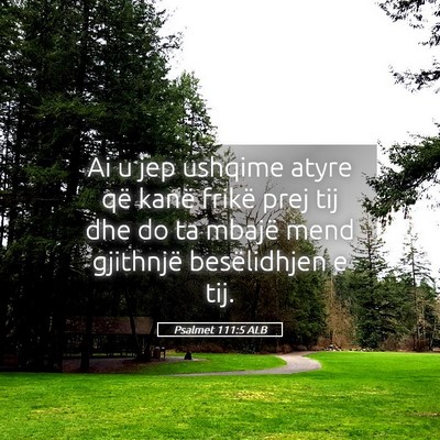 Picture 05 - Psalmet 111:5 ALB - Ai u jep ushqime atyre që kanë frikë prej tij - Bible Verse Picture