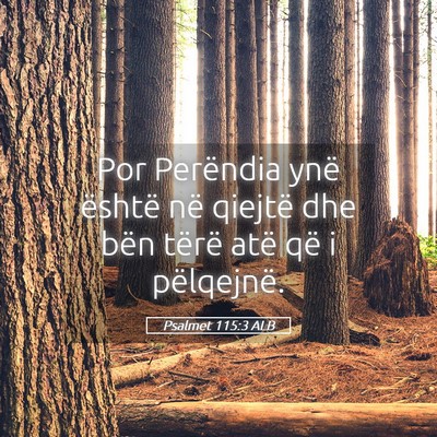 Picture 05 - Psalmet 115:3 ALB - Por Perëndia ynë është në qiejtë dhe bën - Bible Verse Picture