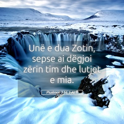 Picture 05 - Psalmet 116:1 ALB - Unë e dua Zotin, sepse ai dëgjoi zërin tim dhe - Bible Verse Picture