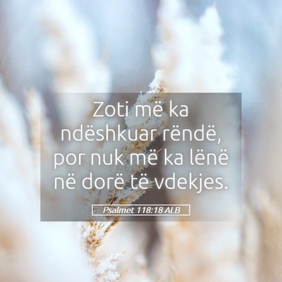 Picture 05 - Psalmet 118:18 ALB - Zoti më ka ndëshkuar rëndë, por nuk më ka - Bible Verse Picture