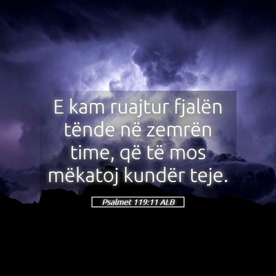 Picture 05 - Psalmet 119:11 ALB - E kam ruajtur fjalën tënde në zemrën time, - Bible Verse Picture
