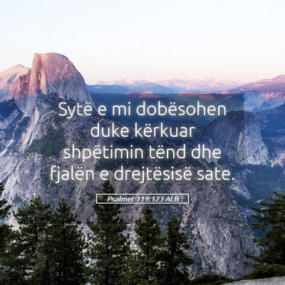 Picture 05 - Psalmet 119:123 ALB - Sytë e mi dobësohen duke kërkuar shpëtimin - Bible Verse Picture