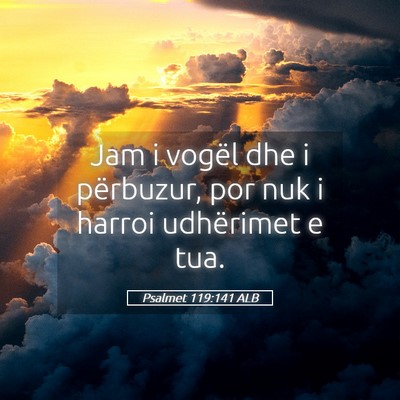 Picture 05 - Psalmet 119:141 ALB - Jam i vogël dhe i përbuzur, por nuk i harroi - Bible Verse Picture