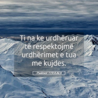 Picture 05 - Psalmet 119:4 ALB - Ti na ke urdhëruar të respektojmë urdhërimet - Bible Verse Picture