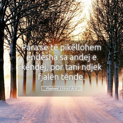 Picture 05 - Psalmet 119:67 ALB - Para se të pikëllohem endesha sa andej e - Bible Verse Picture