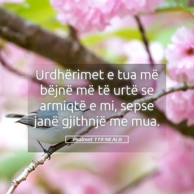 Picture 05 - Psalmet 119:98 ALB - Urdhërimet e tua më bëjnë më të urtë se - Bible Verse Picture