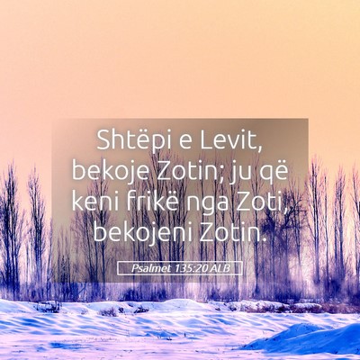 Picture 05 - Psalmet 135:20 ALB - Shtëpi e Levit, bekoje Zotin; ju që keni frikë - Bible Verse Picture