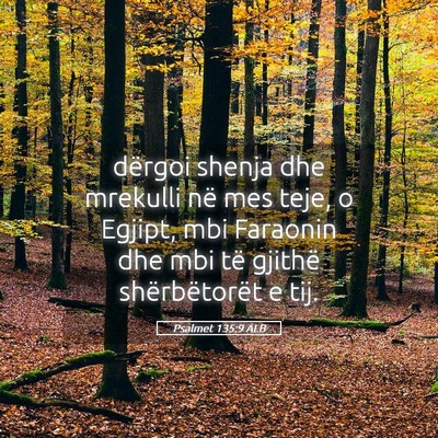 Picture 05 - Psalmet 135:9 ALB - dërgoi shenja dhe mrekulli në mes teje, o - Bible Verse Picture