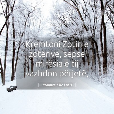 Picture 05 - Psalmet 136:3 ALB - Kremtoni Zotin e zotërive, sepse mirësia e tij - Bible Verse Picture